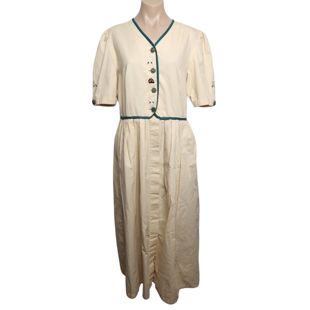 Vintage Linzner German Country Countrycore Garden Dress UK Size 40
